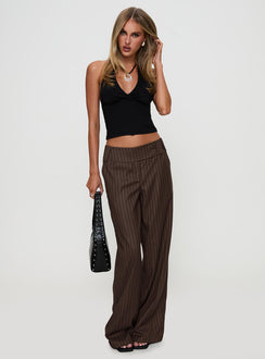 Cedars Low Rise Pant Brown Stripe Petite