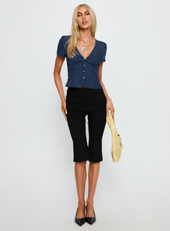 Isolda Top Navy Polka