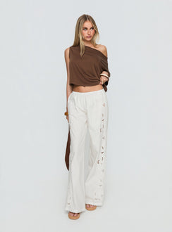 Lucky Spirit Lace Straight Leg Pant White