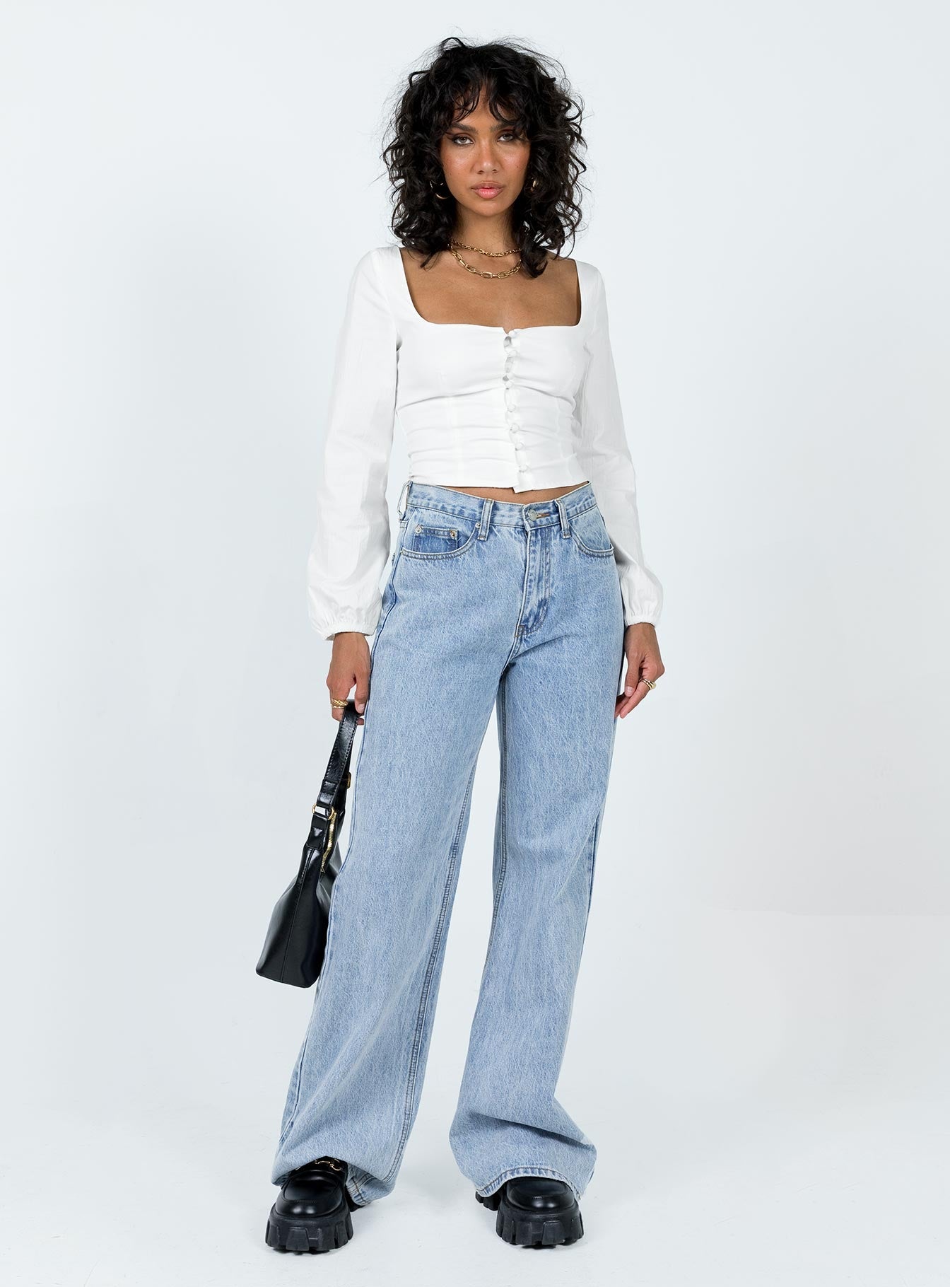 product Princess Polly Full Sleeves Square Neck  Chalmers Top White