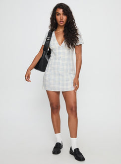 Loveliness Playsuit Blue Check