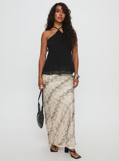   front view of model wearing Princess Polly Zerisa Maxi Skirt Multi Maxi 