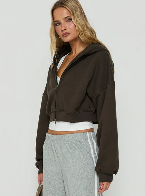 Zellah Double Ended Zipper Hoodie Iron Grey