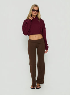 Daily Define Foldover Waist Pants Brown