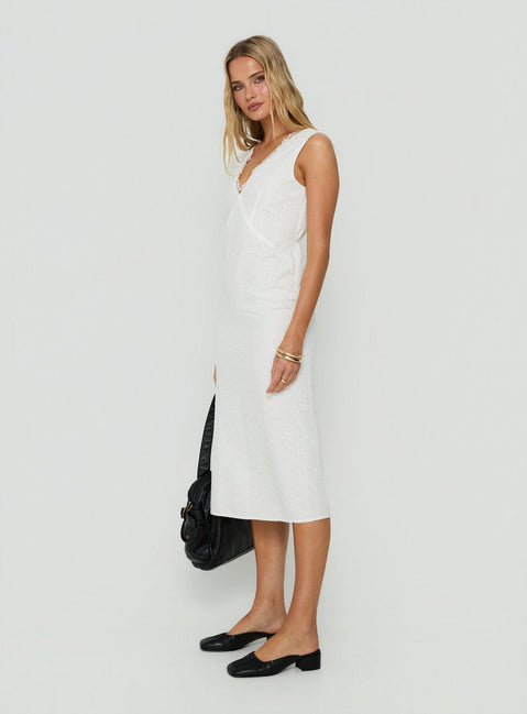 Eloisah Sleeveless Midi Dress White