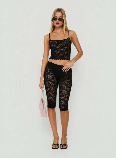 Torrin Lace Cami Top Black