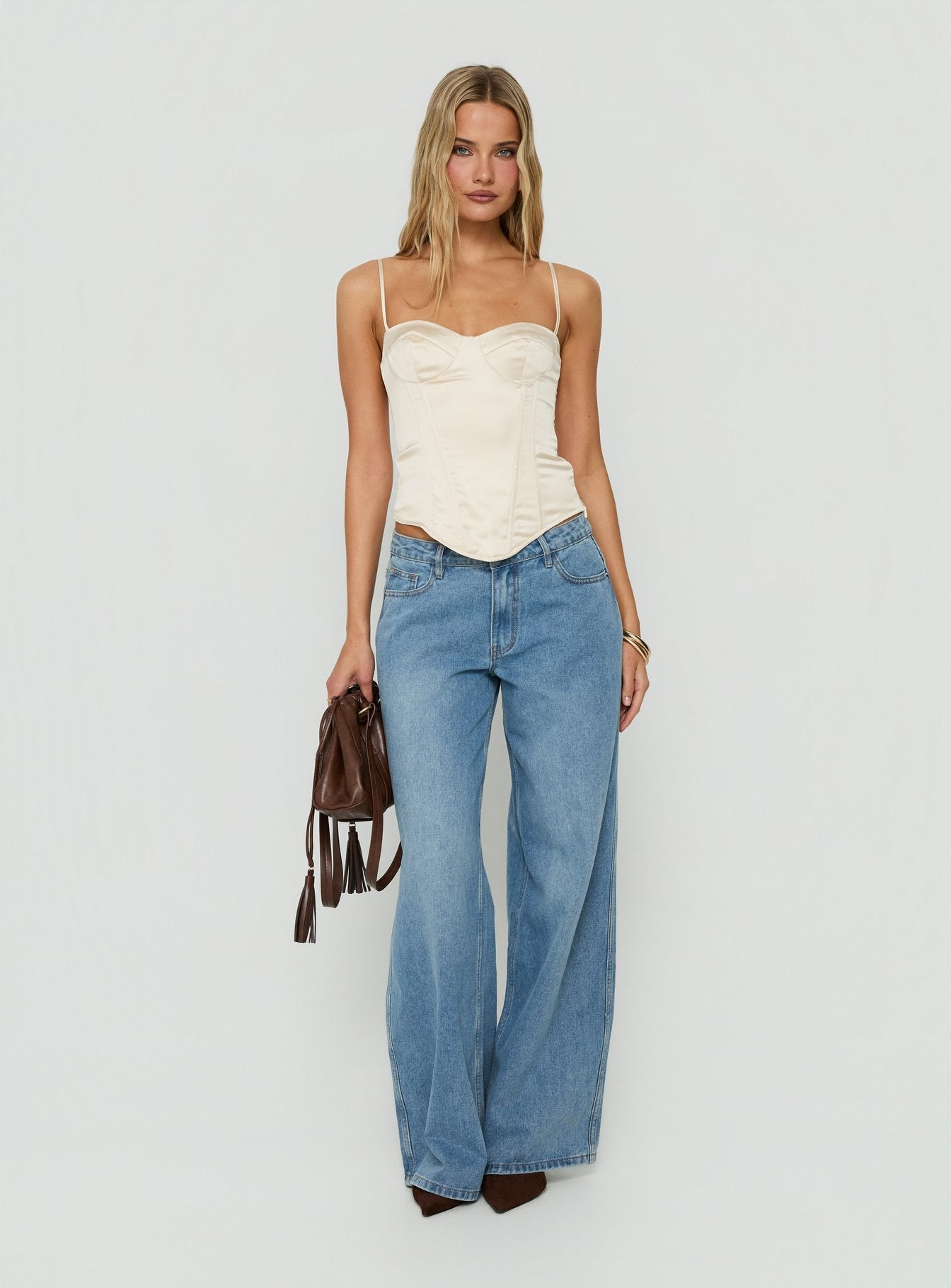 Selesta Structured Bustier Top Champagne