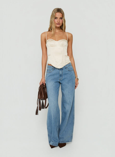 Selesta Structured Bustier Top Champagne