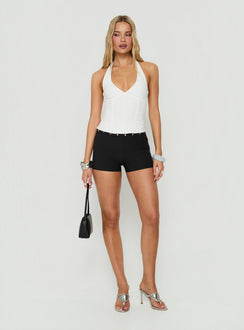 Sherah Halter Neck Corset Top White