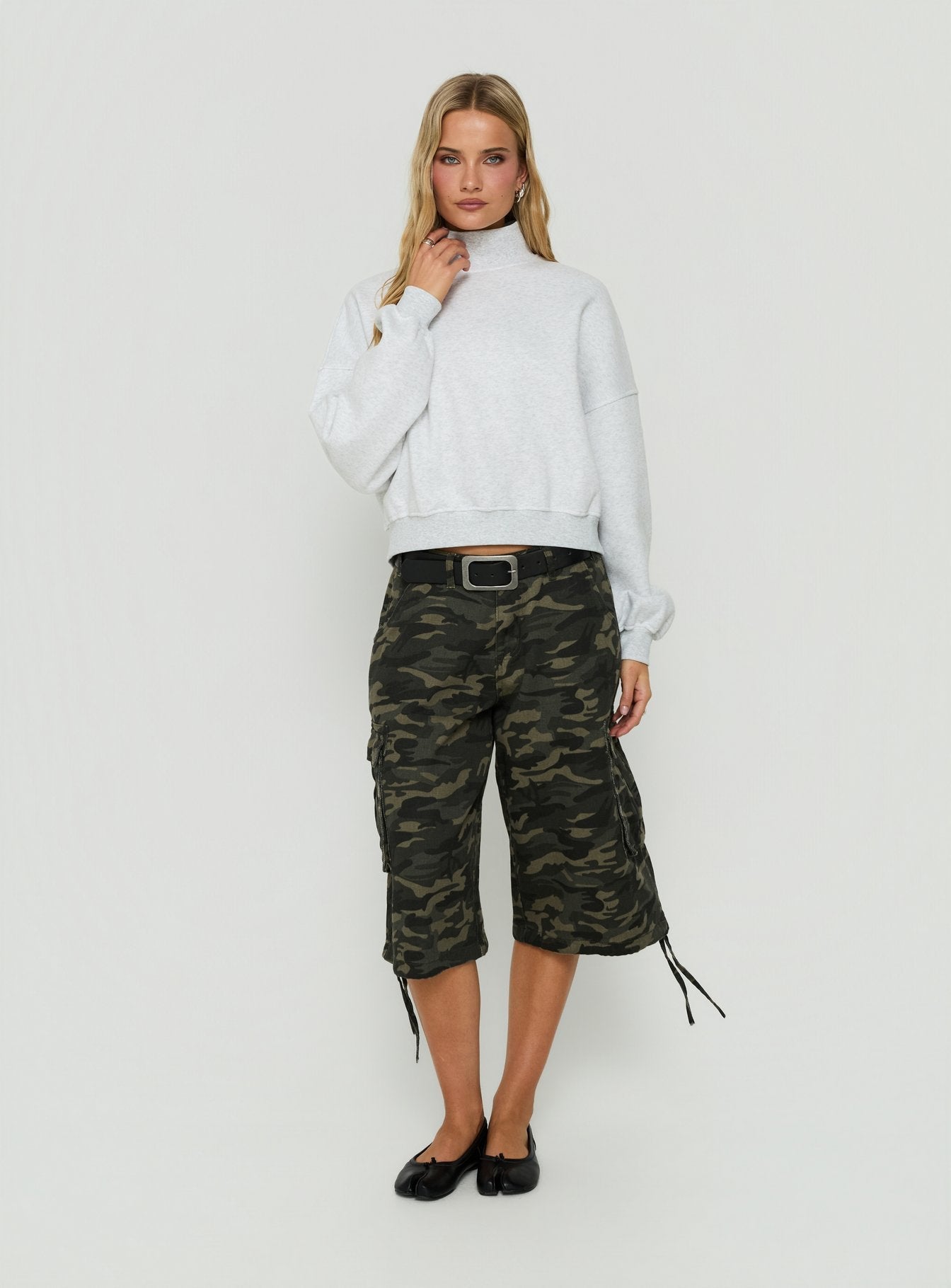 Anyya Funnel Neck Crew Jumper Grey Marle