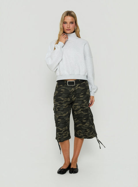 Anyya Funnel Neck Crew Jumper Grey Marle