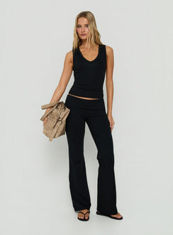 Daily Define Foldover Waist Pants Black