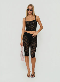 Torrin Lace Capri Pants Black