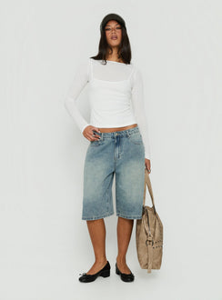 Kings Low Rise Jorts Vintage Mid Blue Wash