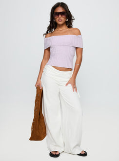 Murmur Off Shoulder Top Lilac