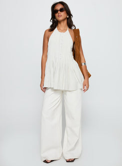 Invitation Only Low Back Top Blue Stripe