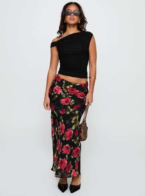   front view of model wearing Princess Polly Emaretta Maxi Skirt Multi Floral Skirts 