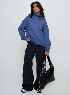 Zephry Turtleneck Knit Sweater Blue