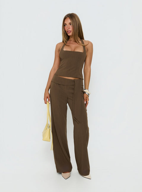 Wild Haze Halter Top Dark Green