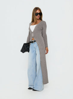 Early Nights Longline Cardigan Grey