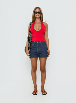 Daily Define Halter Tank Top Red