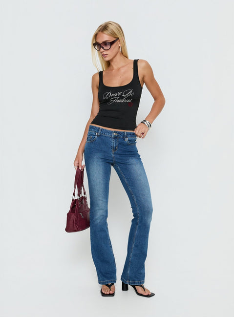 Don't Be Jealous Graphic Tank Top Black