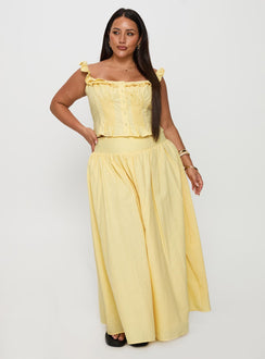 Valerio Maxi Skirt Yellow Curve