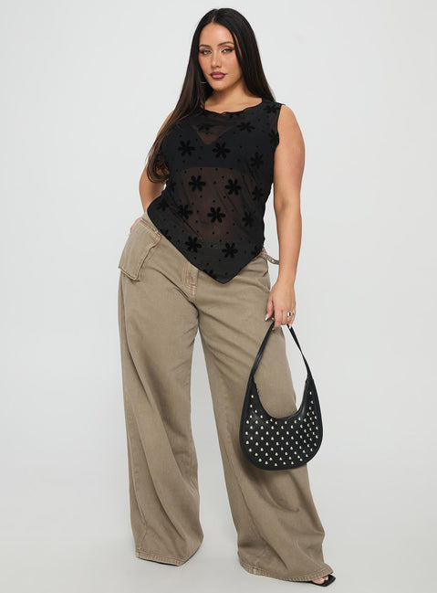 Avelaine Mesh Top Black Curve