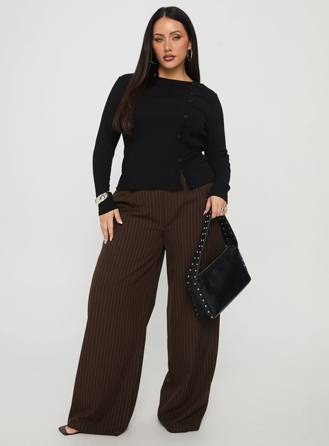 Passoni Long Sleeve Top Black Curve