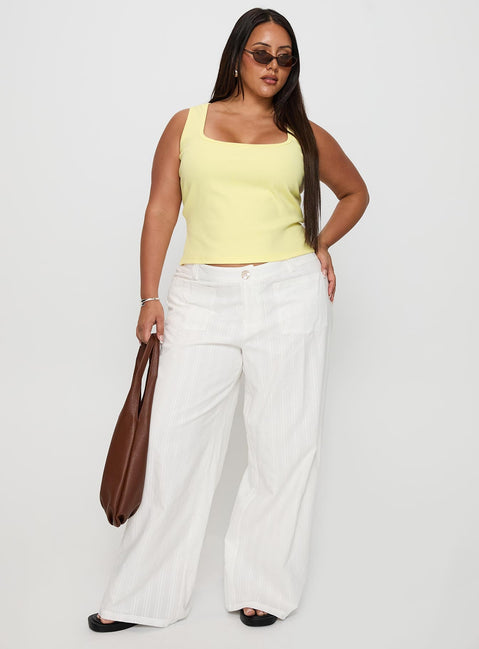 Vendi Low Rise Pant White Curve