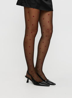 In My Heart Stockings Black / Red
