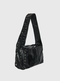 Kaiser Stud Detail Shoulder Bag Black