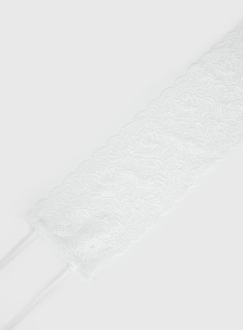 Spin The Bottle Lace Belt White