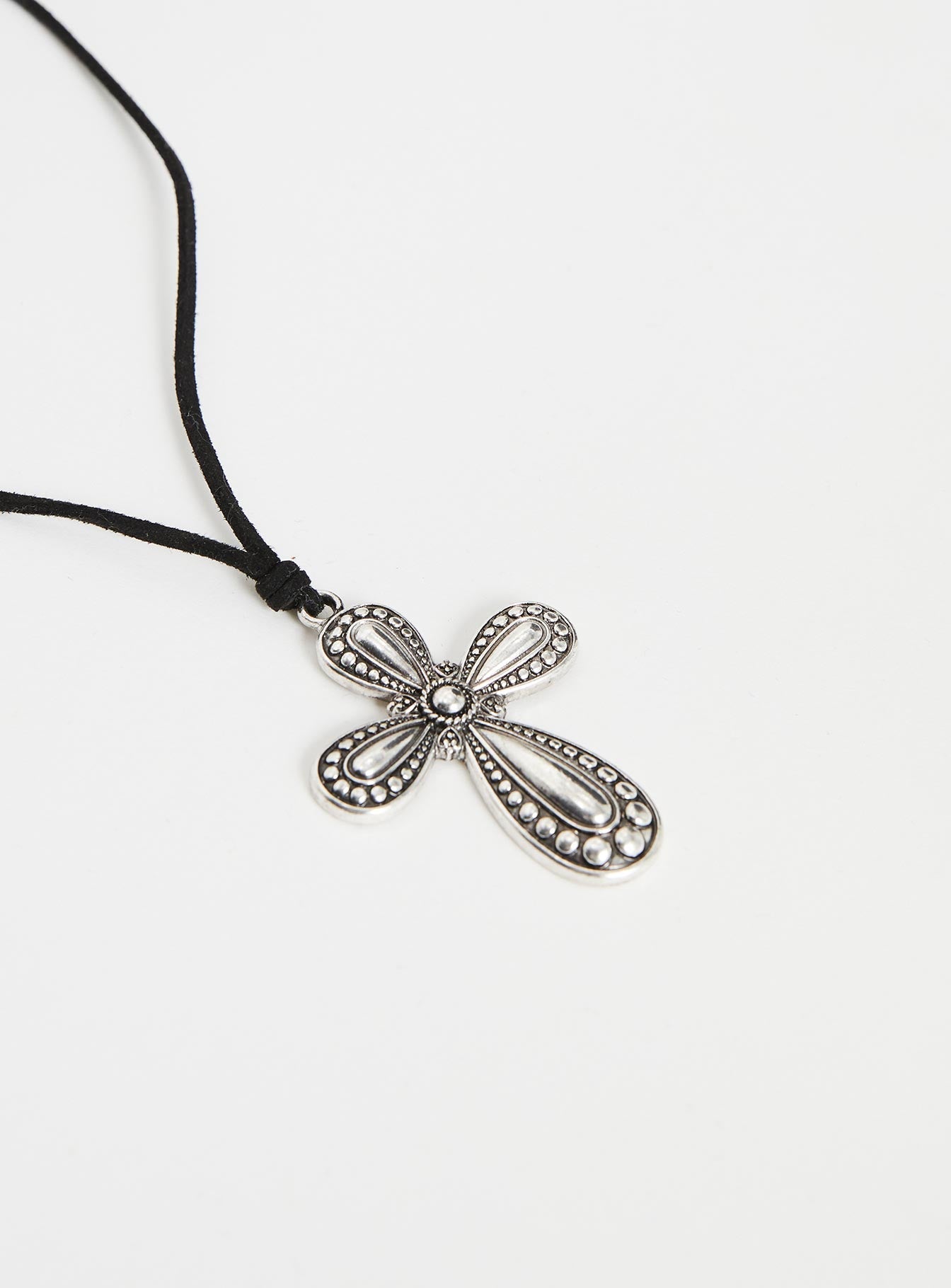 Silver-toned pendant necklace Cord style chain, adjustable length, lobster clasp fastening