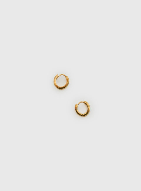 Liora Gold Plated 10mm Chunky Hoop Earrings Gold