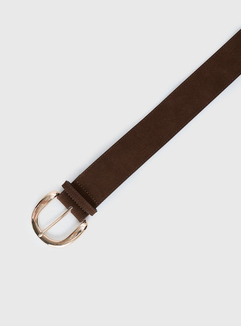 Oscuro Faux Suede Belt Brown