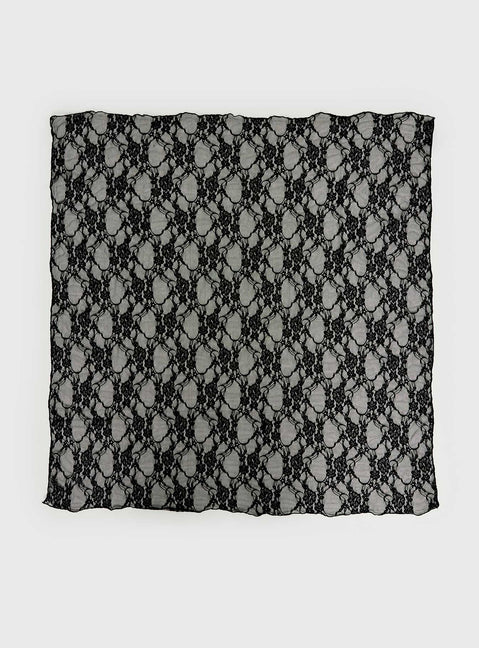Nellie Hair Scarf Black Lace