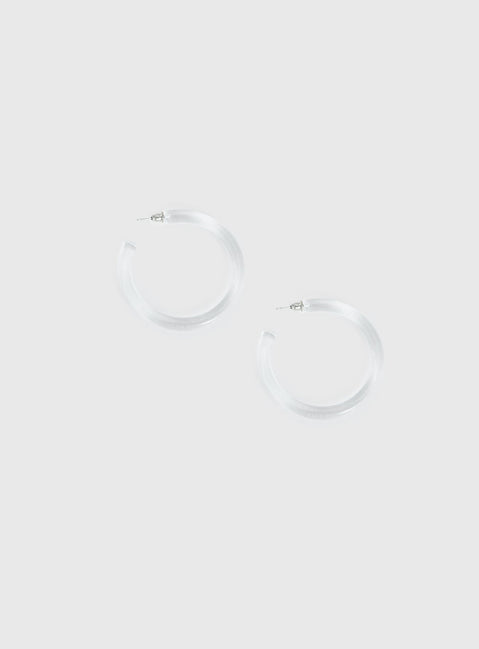 Stars Shine Hoop Earrings Clear
