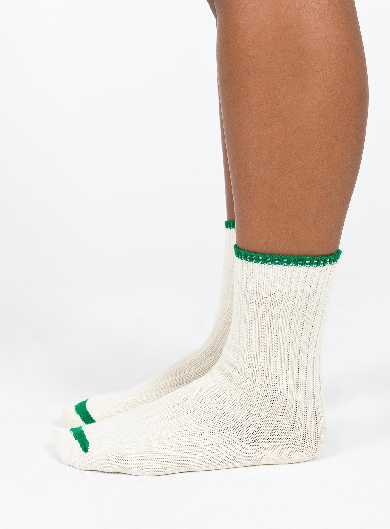 White socks Ribbed design Good stretch 