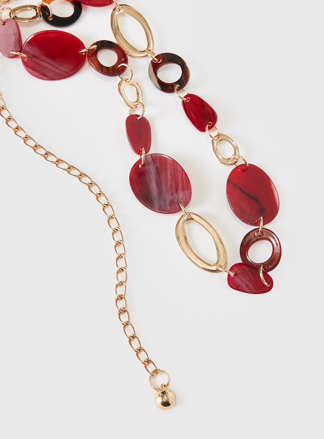 Felon Beaded Chain Belt Gold / Red