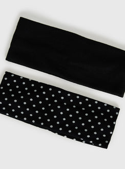 The Juney Headband Pack Black Polka Dot
