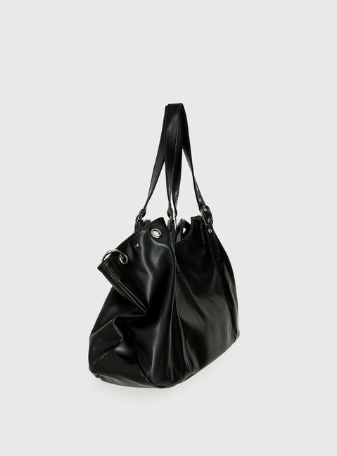 Amaria Buckle Detail Shoulder Bag Black