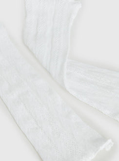 Westie Lace Leg Warmers White