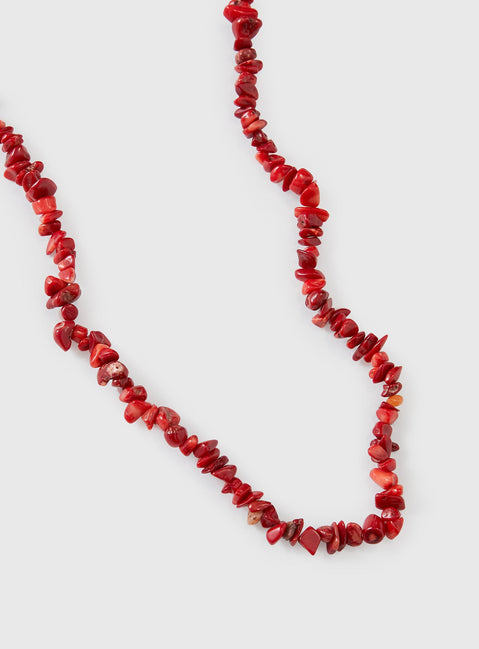 The Vice Beaded Belt Red