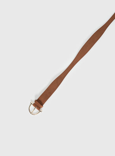 Runey Faux Suede Belt Brown / Gold