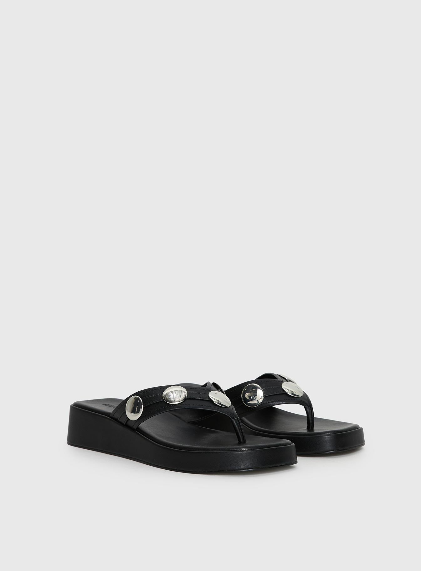 Paislee Stud Detail Sandals Black