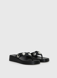 Paislee Stud Detail Sandals Black