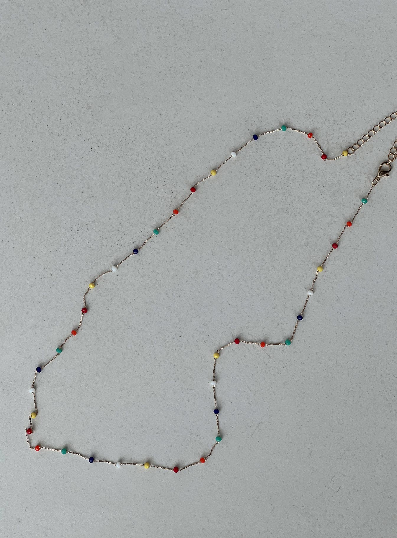 Beaded belt Gold tone hardware Multicolor Lobster clasp fastening  Beads are semi-fixed in position