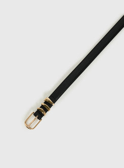 Naela Faux Leather Belt Black / Gold