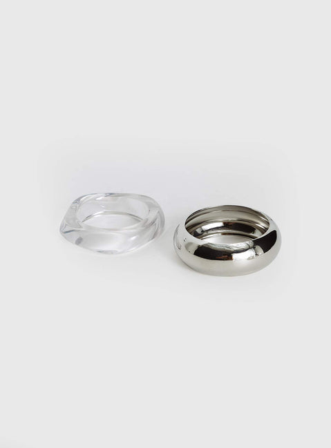Dayla Resin Cuff Pack Silver / Clear